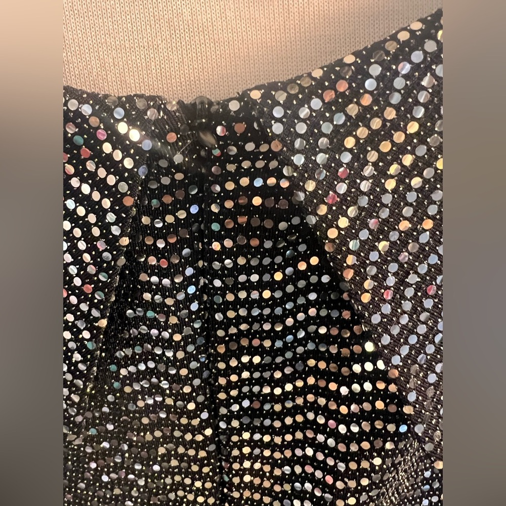 JM Studio Black Silver‎ Sequin Long Formal Dress 14W - Picture 4 of 5